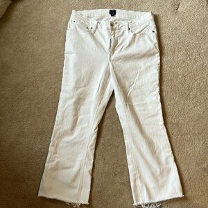 J. Crew White Jeans - Mid Rise Flare Crop - Size 33